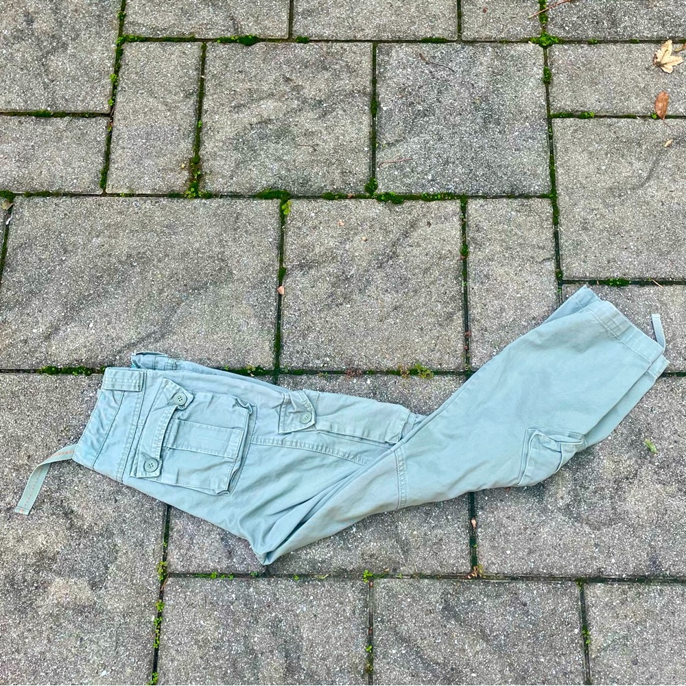 Light green matchstick vintage cargo pants